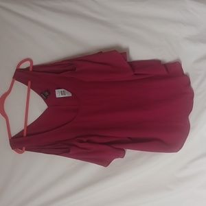TORRID BURGUNDY COLD SHOULDER BLOUSE